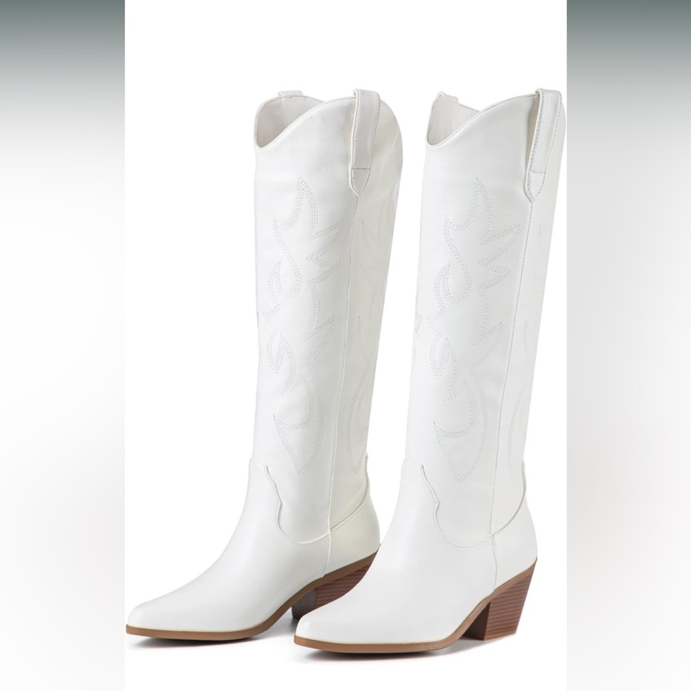Brand new, never worn, size 9, white boots